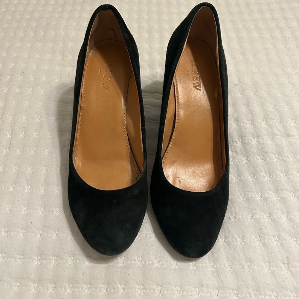J. Crew Black Suede Wedges